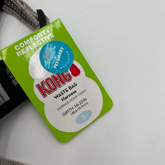 Dog Harness Kong Reflective Pocket Small Gray NWT - Picture 2 of 5